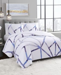 Vince Camuto Obelis Metallic 3 Piece Duvet Set, Full/Queen Bedding