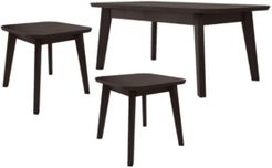 Icaria 3 Piece Modern Wood Cocktail Table and End Tables