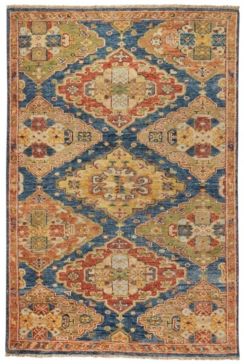 Charise-Kazak 455 Blue and Multi 10' x 14' Area Rug