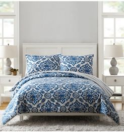 Stitched Medallions Queen Comforter Set - 3Pc
