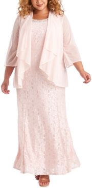 Plus Size Gown & Sheer Overlay