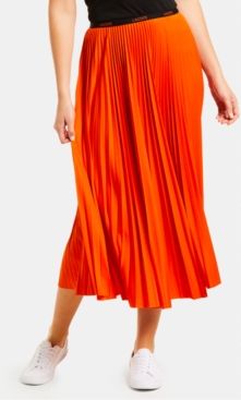 Classic Midi Pleated A-Line Skirt