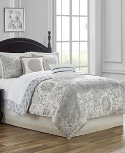 Closeout! Waterford Lynne Reversible Queen 4 Piece Comforter Set Bedding