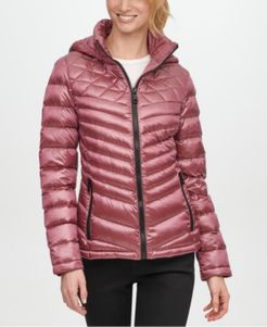 Petite Hooded Packable Down Puffer Coat, Created for Macy's