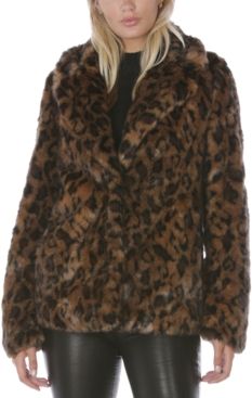 Leopard-Print Faux-Fur Coat, Created for Macy's