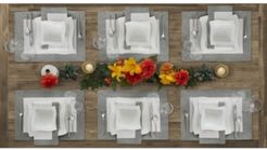 New Wave Metallic Border Linen Placemat, Set of 4, 14" x 20"