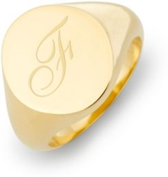 Claire Initial Signet Gold-Plated Ring