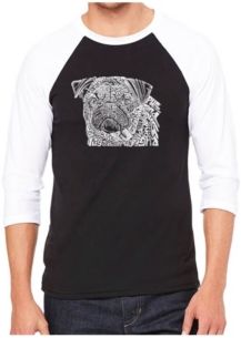 Pug Face Men's Raglan Word Art T-shirt