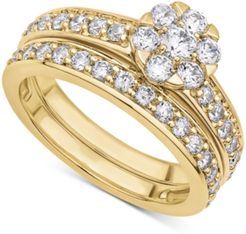 Certified Diamond (1-1/6 ct. t.w.) Cluster Bridal Set in 14K White or Yellow Gold