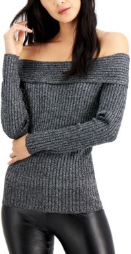 Inc Ribbed Off-The-Shoulder Sweater, Created for Macy's