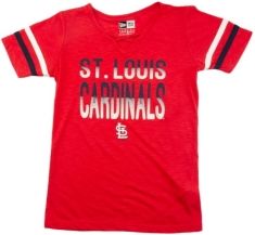 St. Louis Cardinals Youth Girls Glitter Tie Up T-Shirt