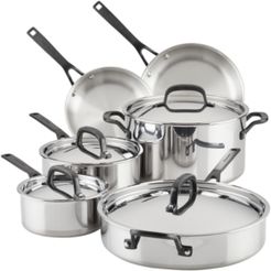 Polished Stainless Steel 10-Pc. Cookware Set