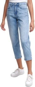 High-Rise Cropped Straight-Leg Jeans