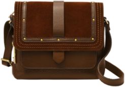 Kinley Leather Crossbody with Suede Flap Studs