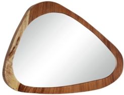 Large Ellipse Teak Wood Wall Mirror