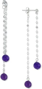 Purple Quartz Front & Back Drop Earrings in Sterling Silver, Created for Macy's