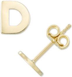 Initial Stud Earrings in 10k Gold