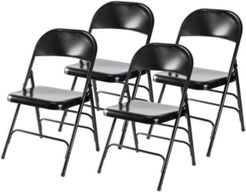 Full Metal Curved Triple Braced Folding Chair, Set of 4