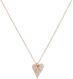 Rose Gold-Tone Pave Heart Mini Pendant Necklace, 16" + 3" extender