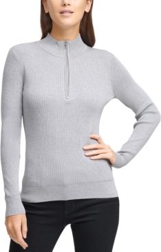 Half-Zip Metallic Sweater