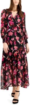 Printed Faux-Wrap Maxi Dress, Created for Macy's