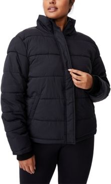 Trendy Plus Size Crinkle Puffer Jacket