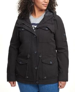 Trendy Plus Size Cotton Utility Jacket