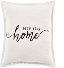 Let's Stay Home Script Decorative Single Pillow Cover, 20" x 20"