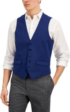 Slim-Fit Blue Check Vest, Created for Macy's