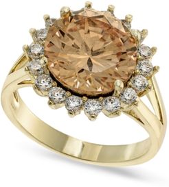 Gold-Plate Cubic Zirconia Split Halo Ring, Created for Macy's