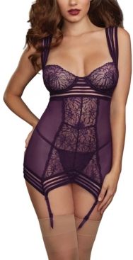 Sheer Striped Elastic 2pc Lingerie Set