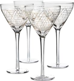 Gold Decal Martini Glasses, Set of 4, Created for Macy's