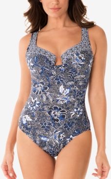 Provence D'Azur Printed Underwire One-Piece Swimsuit Women's Swimsuit