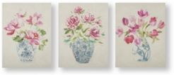 Floral Ginger Jars Canvas Wall Art, Set of 3