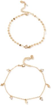 Gold-Tone 2-Pc. Set Cali & Cactus Charm Ankle Bracelets