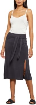 Tie-Front Midi Skirt