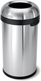 Brushed Stainless Steel 60 Liter Open Trash Can