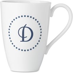 Navy Dots Monogram Mug