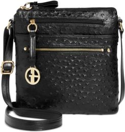 Embossed Faux Ostrich Crossbody, Created for Macy's