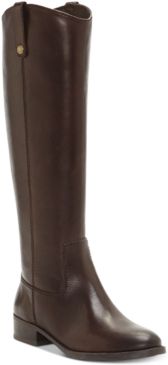 Inc Fawne Wide-Calf Riding Leather Boots, Created for Macy's Women's Shoes