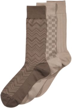 Perry Ellis Men's 3-Pk. Microfiber Patterned Socks