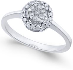 Diamond Cluster Promise Ring (1/4 ct. t.w.) in White Gold