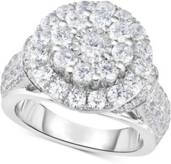 Diamond Double Halo Engagement Ring (3 ct. t.w.) in 14k White Gold