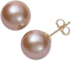 Pink Cultured Freshwater Pearl (11mm) Stud Earrings in 14k Gold, Created for Macy's