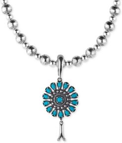 Turquoise Blossom Pendant Necklace (3-1/3 ct. t.w.) in Sterling Silver, 17" + 3" extender