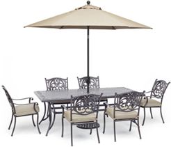 Chateau Outdoor Aluminum 7-Pc. Dining Set (84" X 42" Dining Table & 6 Dining Chairs) with Sunbrella Cushions, Created for Macy's