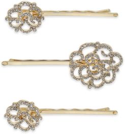 Gold-Tone 3-Pc. Set Pave Hair Pins, Created for Macy's