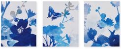 Madison Park Cobalt Garden 3-Pc. Gel-Coated Canvas Print Set