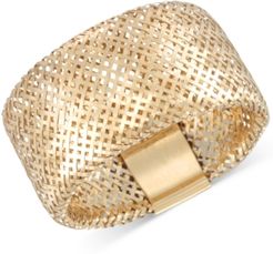 Openwork Mesh Stretch Ring in 14k Gold, Made in Italy