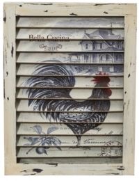 Rooster Window Shutter Wall Decor